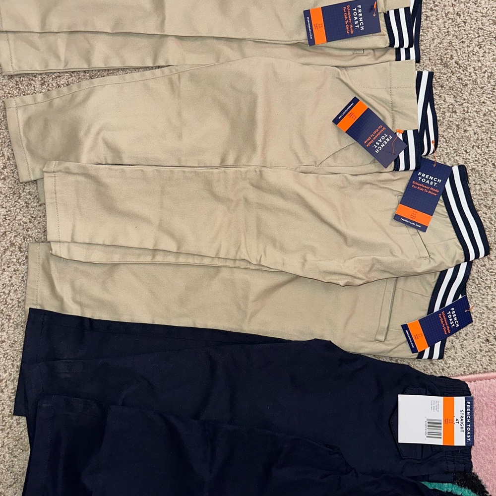 French Toast Kids' girls Tan and navy blue Uniform Pants